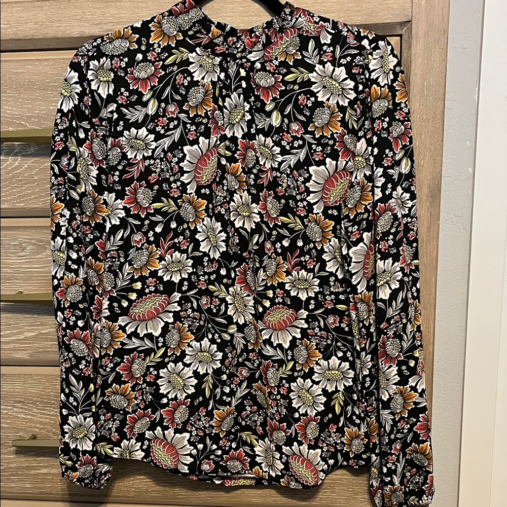 LOFT Multicolor Floral Blouse Size S